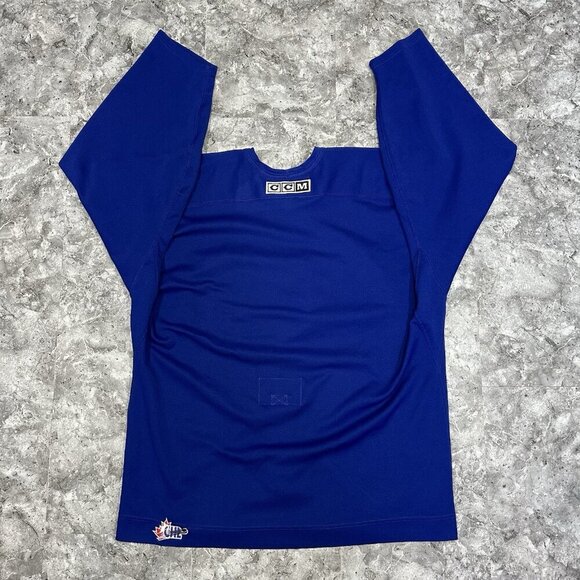 OHL CHL Hockey Jersey Stitched CCM Practice Size 56 Blue Fight Strap - Picture 2 of 7